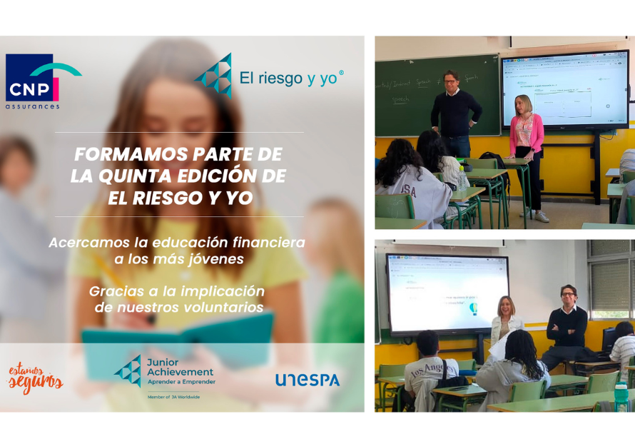 CNP Assurances, Sucursal en España participa en la quinta edición del programa ‘El Riesgo y yo’ de UNESPA y la Fundación Junior Achievement